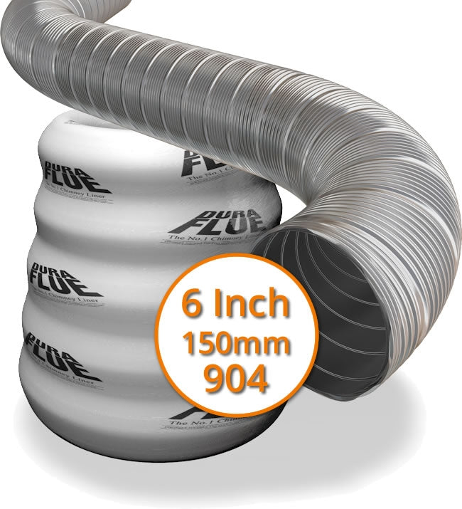 Dura Flue 6 Inch (150mm) 904 Grade Flexible Flue Liner