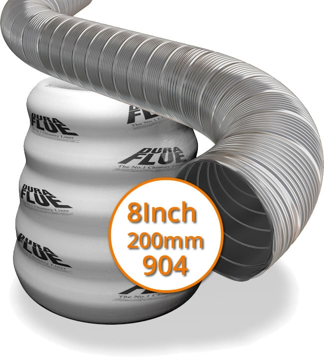 Dura Flue 8 Inch (200mm) 904 Grade Flexible Flue Liner Pack