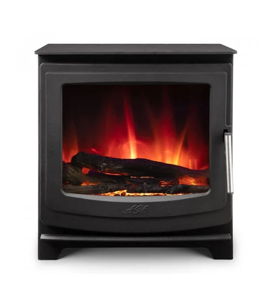 AGA Ellesmere EC5W Wide Electric Stove showing orange flames