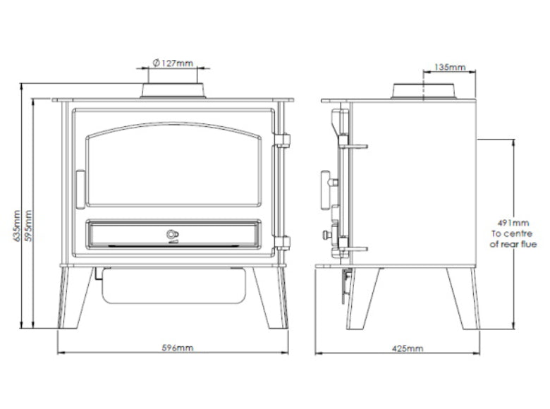 Stockport 6 Gas Stove dimensions chart