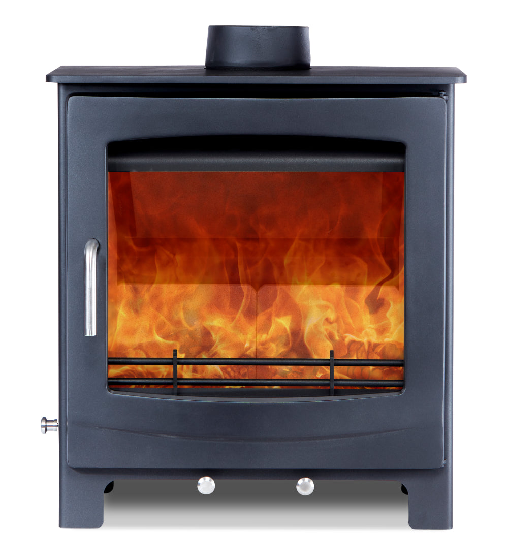 Woodford Turing 5XL Widescreen Multifuel Wood Burning Stove front view