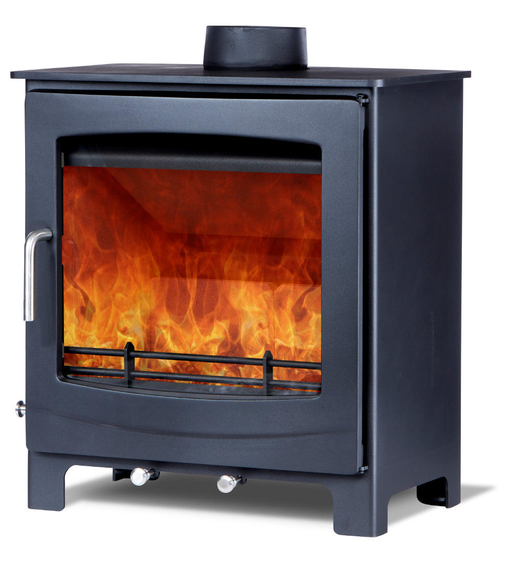 Woodford Turing 5XL Widescreen Multifuel Wood Burning Stove side view